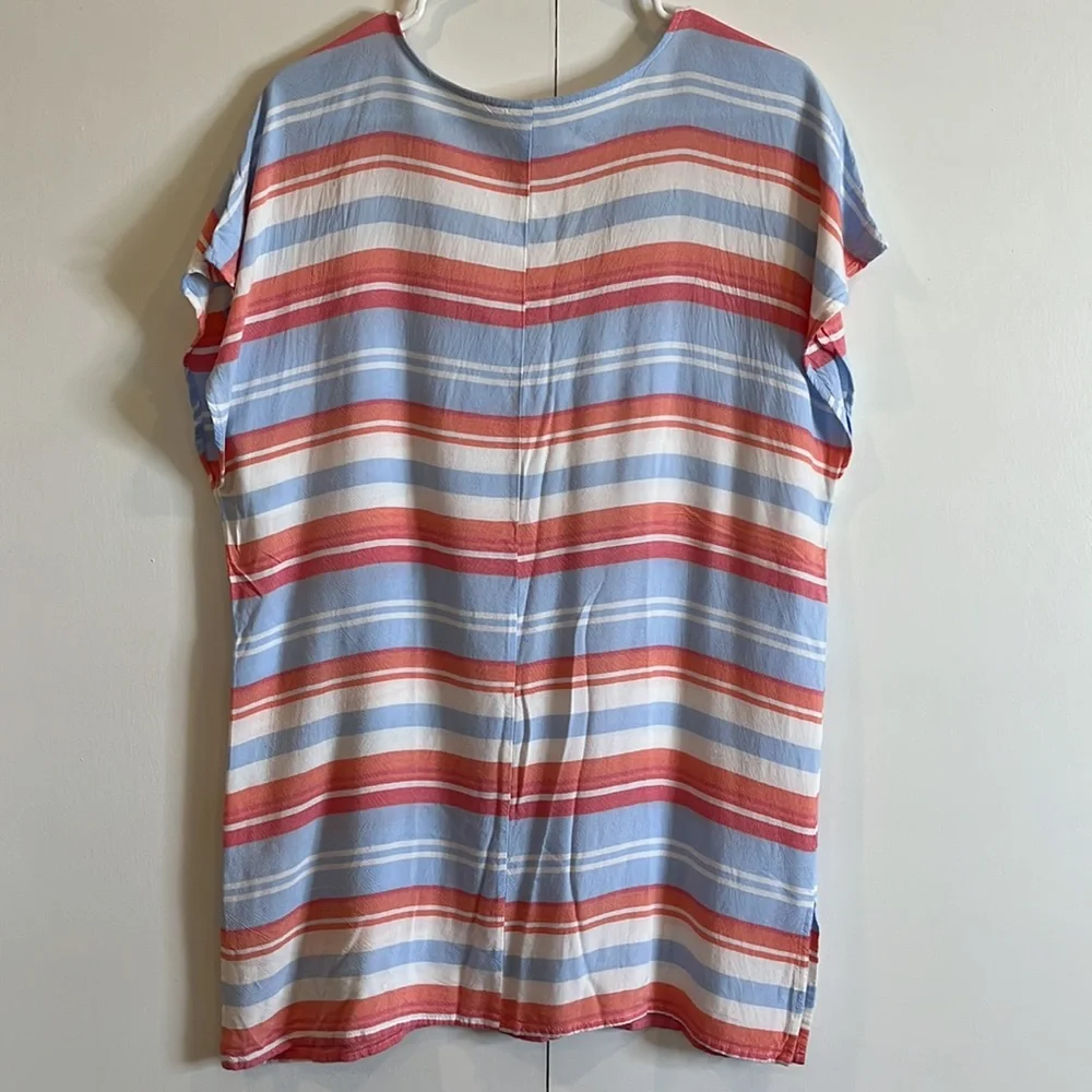 Kona Sol Striped Cover Up Beach Poolside One Size